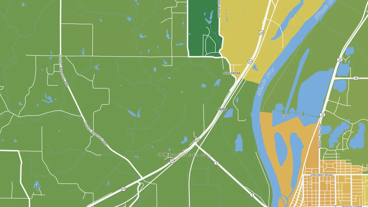 Hollis, IL Map of Murder Rates