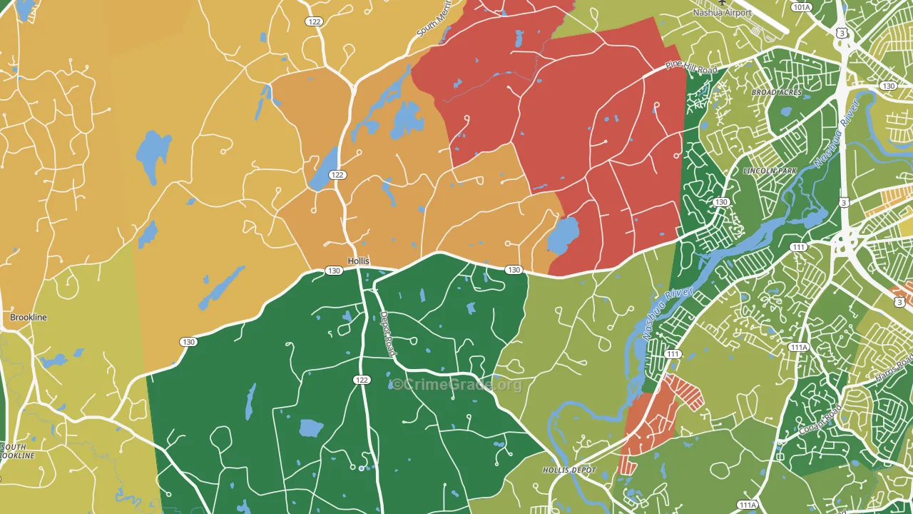 Hollis, NH Map of Murder Rates