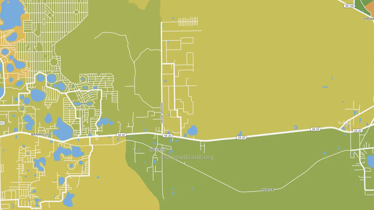 Hollister, FL Map of Murder Rates