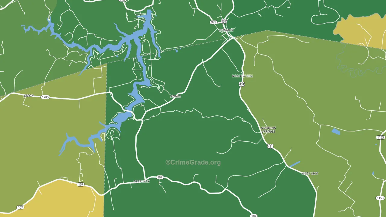 Hollow Bill, KY Map of Murder Rates