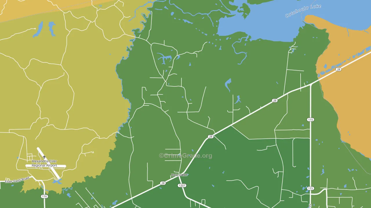 Holloway, LA Map of Murder Rates