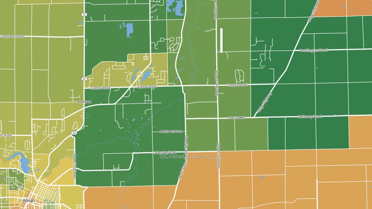 Holloway, MI Map of Murder Rates