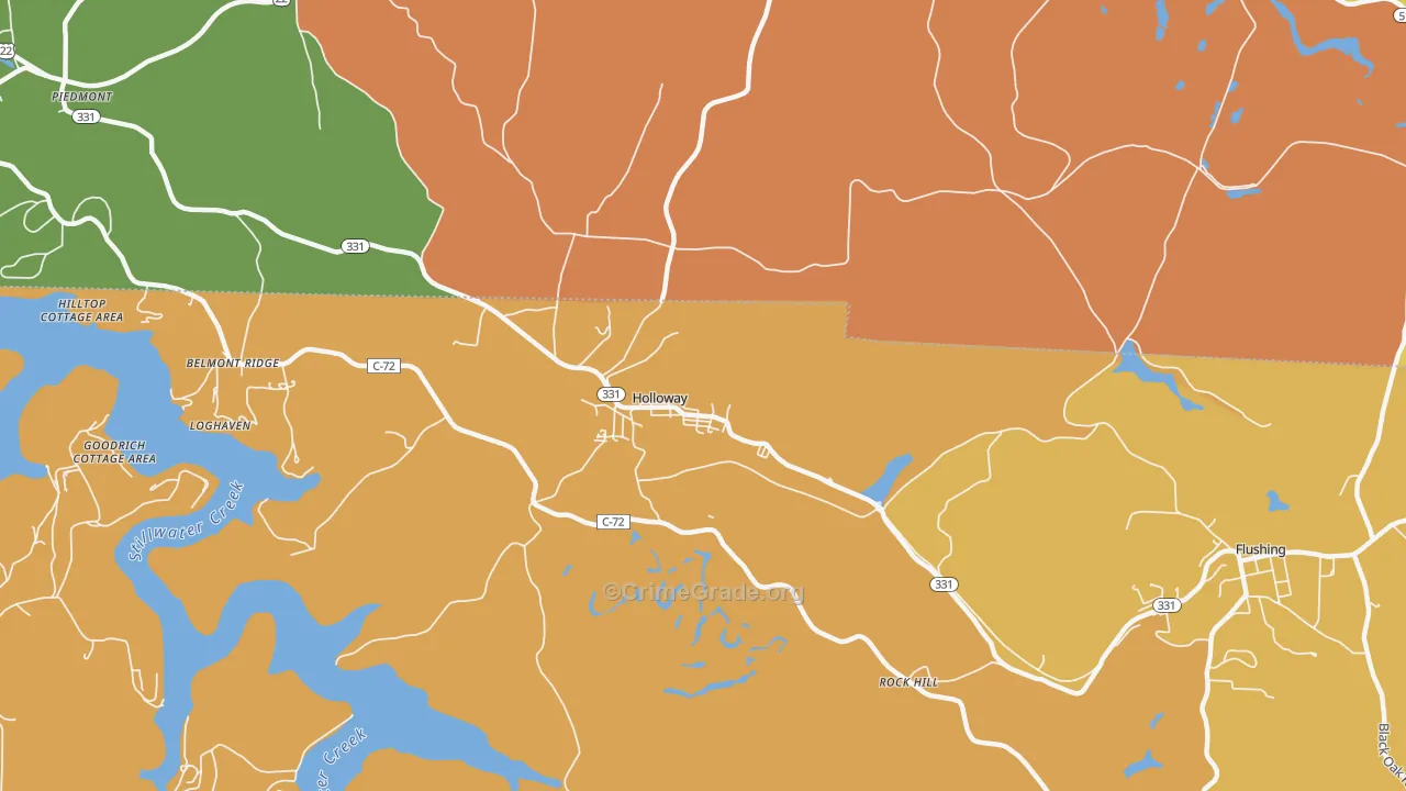 Holloway, OH Map of Murder Rates