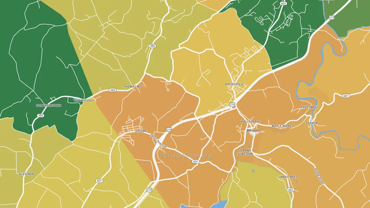 Hollsopple, PA Map of Murder Rates