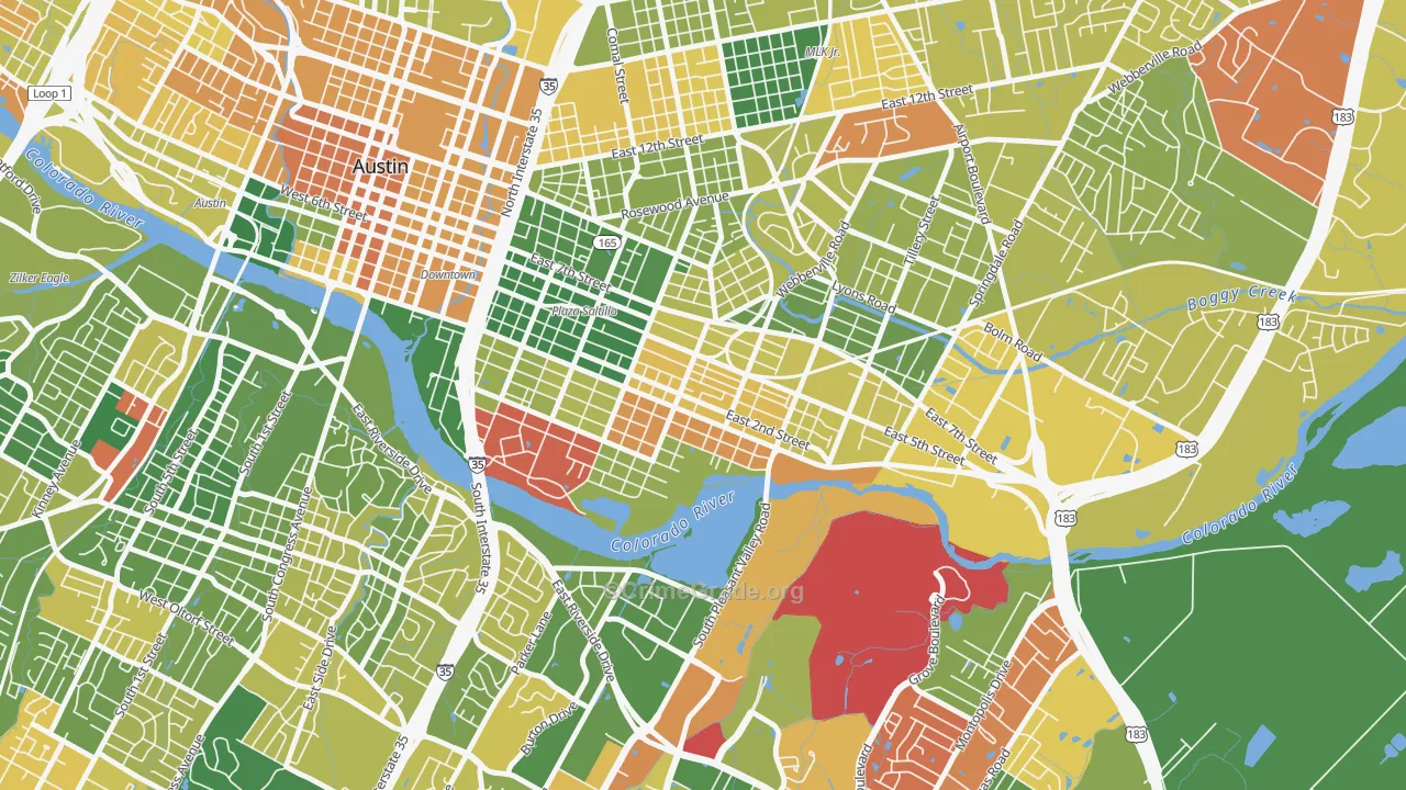 Holly, Austin, TX Map of Murder Rates