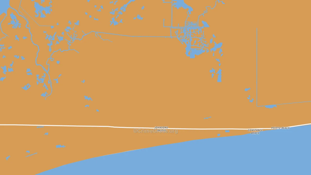 Holly Beach, LA Map of Murder Rates