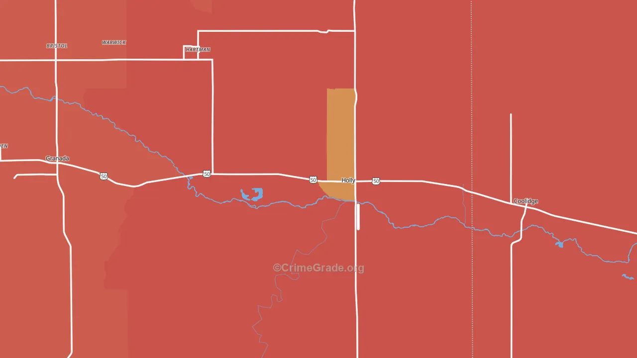 Holly, CO Map of Murder Rates