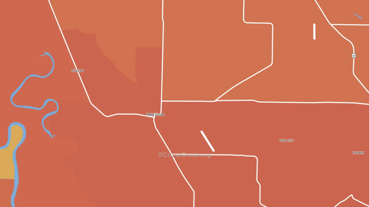 Holly Grove, AR Map of Murder Rates