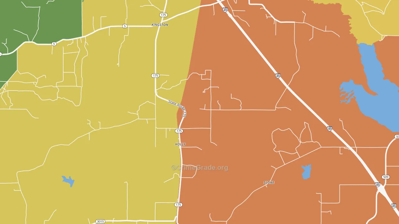 Holly, LA Map of Murder Rates