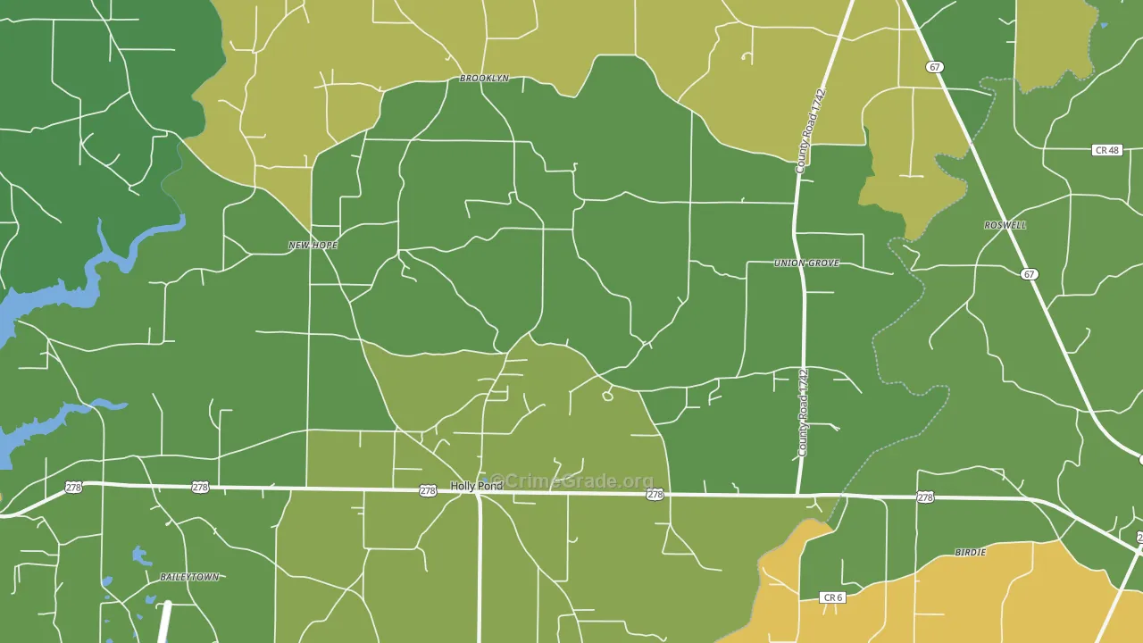 Holly Pond, AL Map of Murder Rates