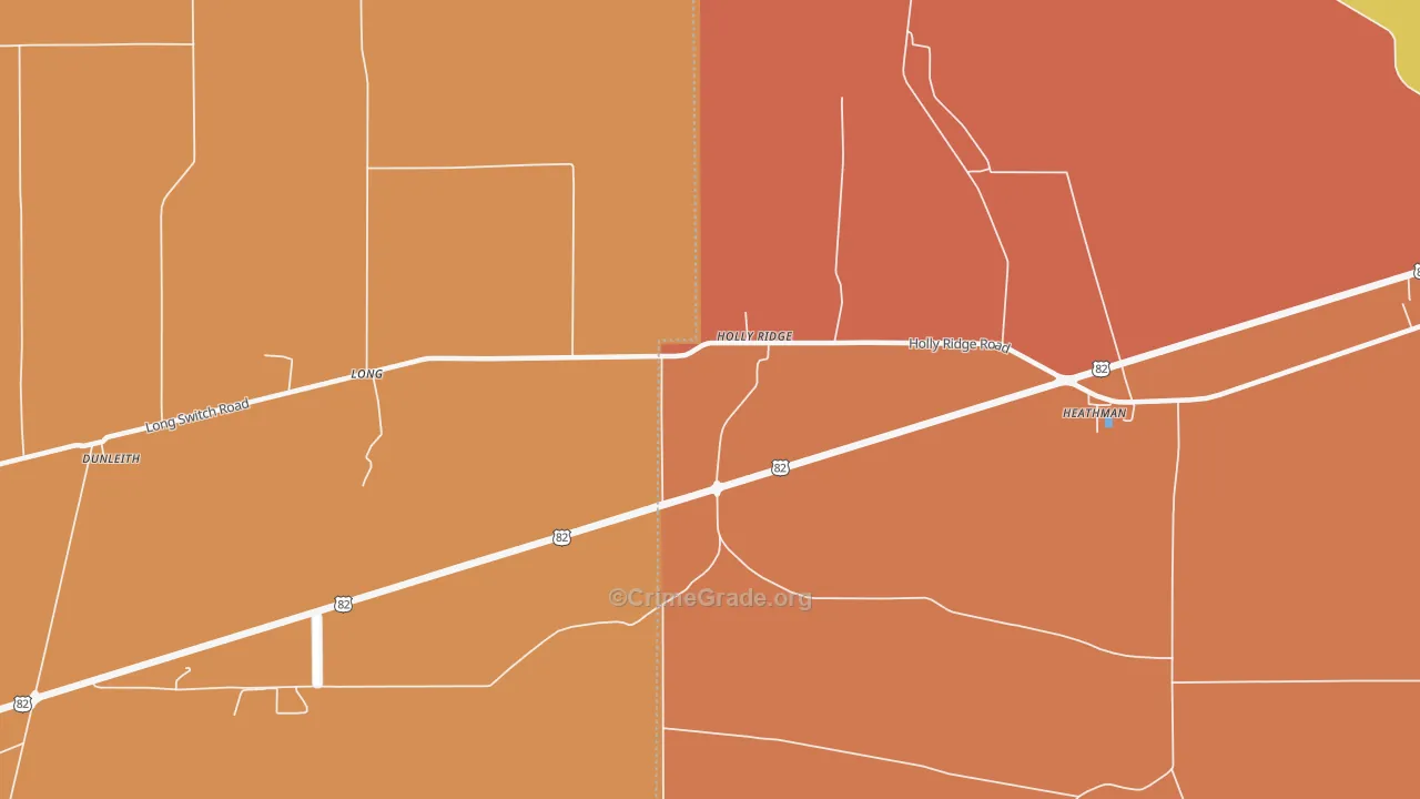 Holly Ridge, MS Map of Murder Rates