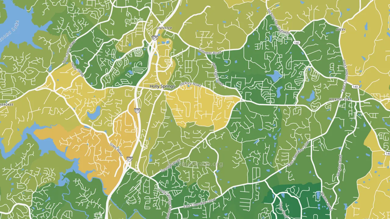 Holly Springs, GA Map of Murder Rates
