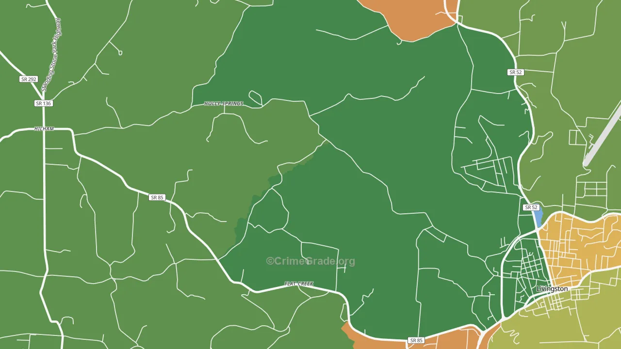 Holly Springs, TN Map of Murder Rates