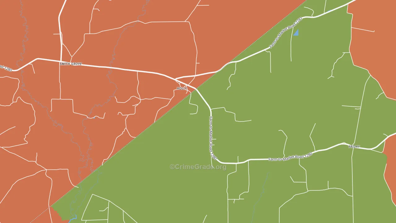 Holly, TX Map of Murder Rates