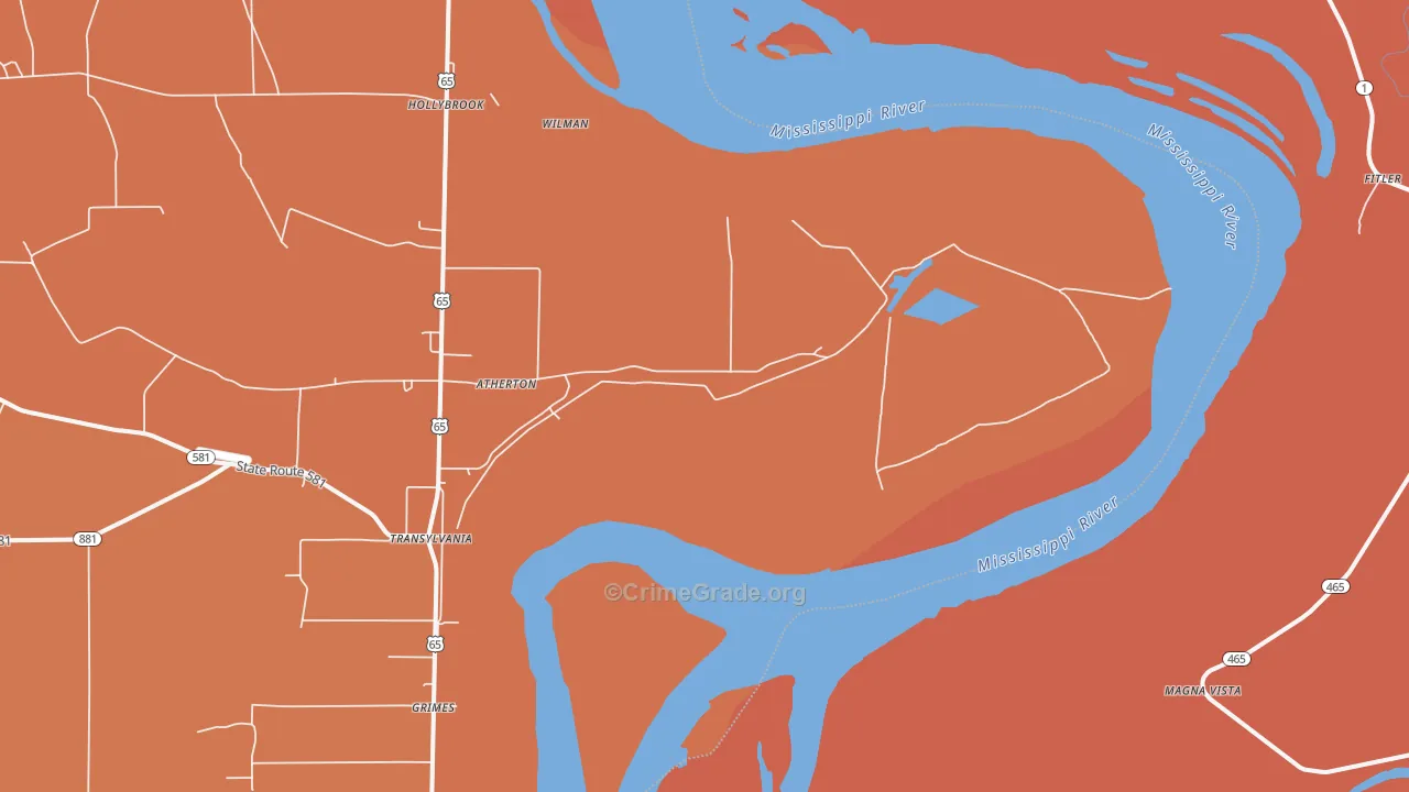 Hollybrook, LA Map of Murder Rates