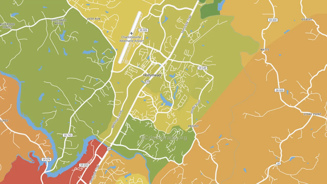Hollymead, VA Map of Murder Rates