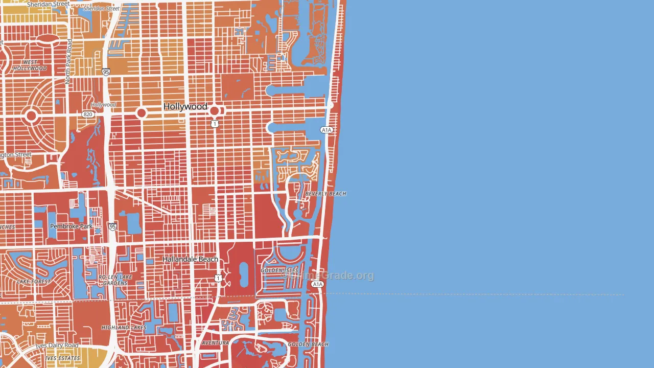 Hollywood Beach-Quadoman, Hollywood, FL Map of Murder Rates
