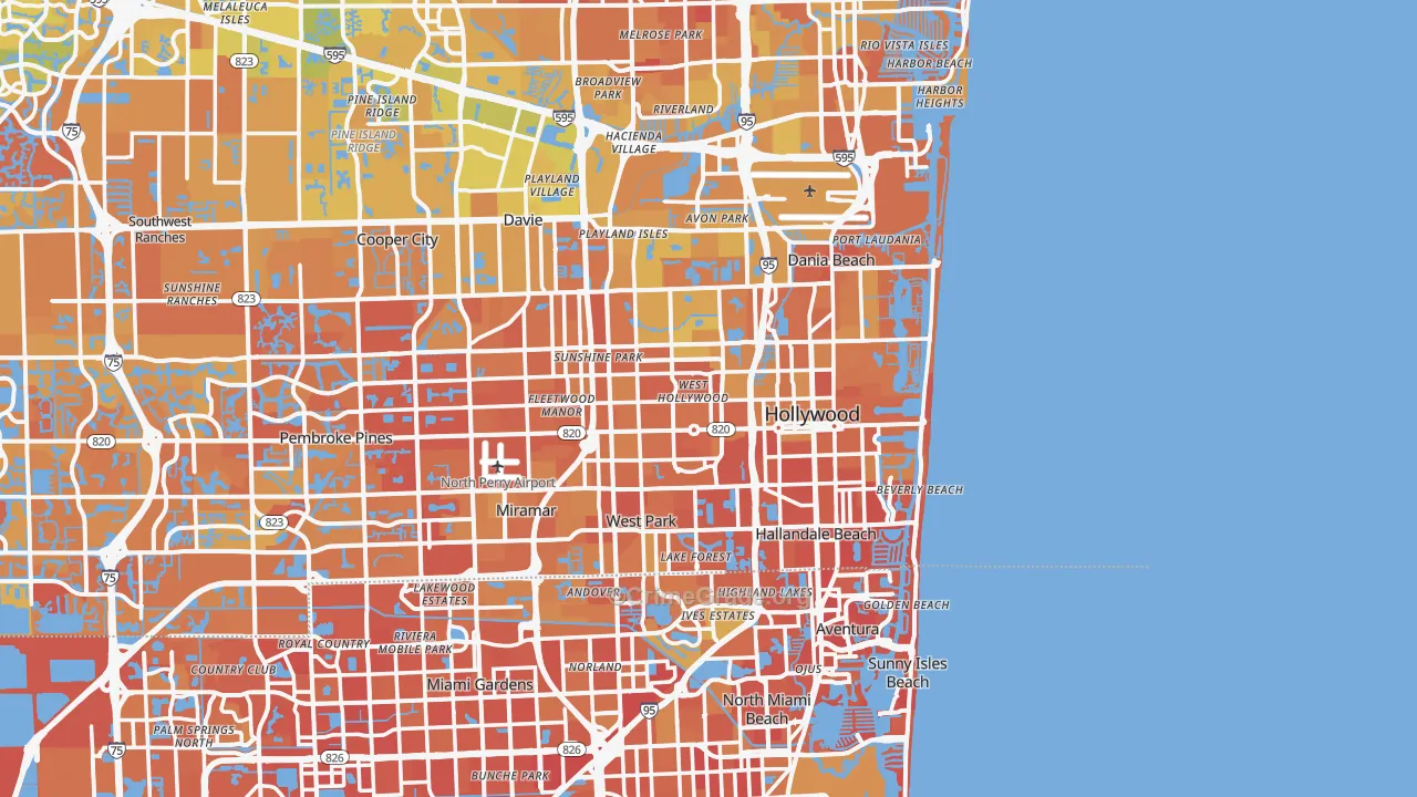 Hollywood, FL Map of Murder Rates