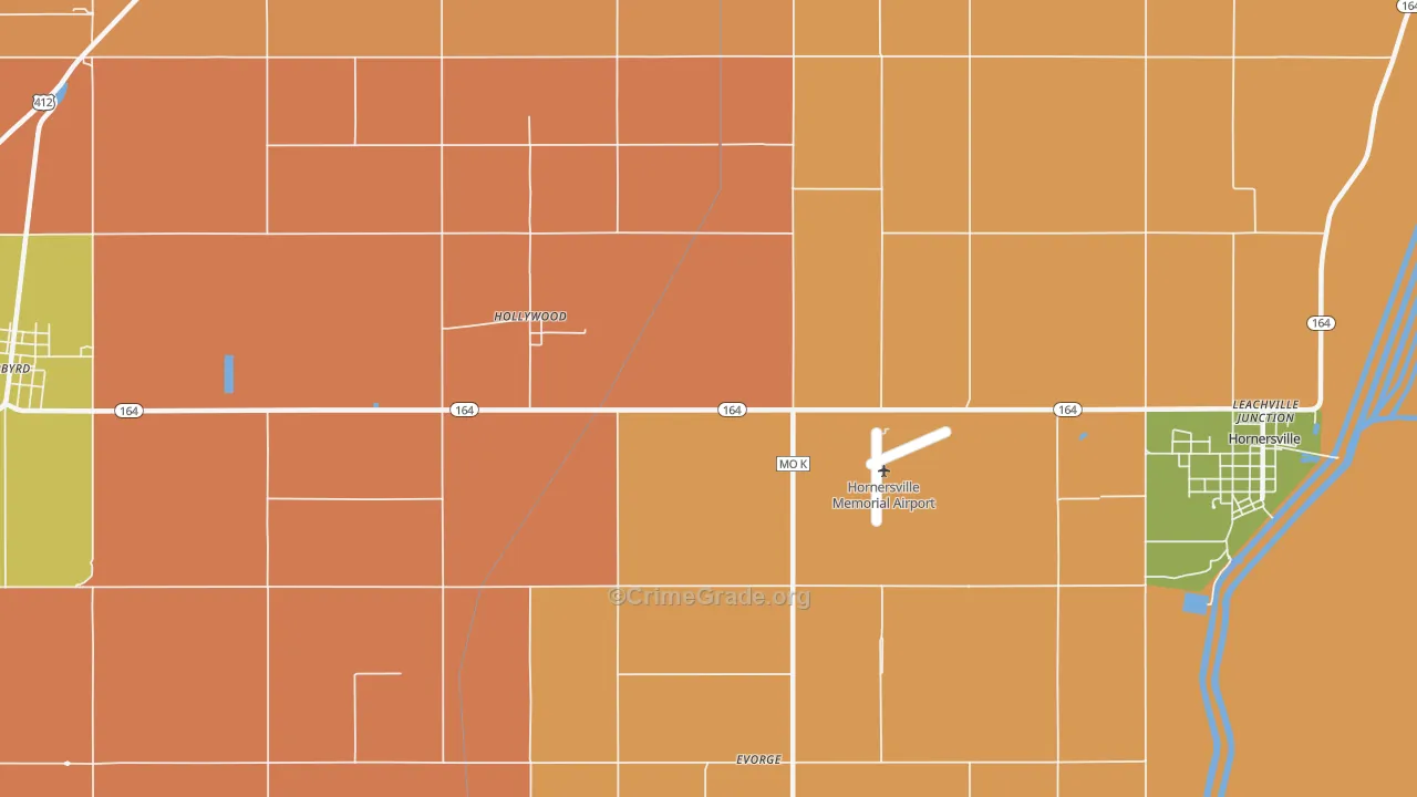 Hollywood, MO Map of Murder Rates