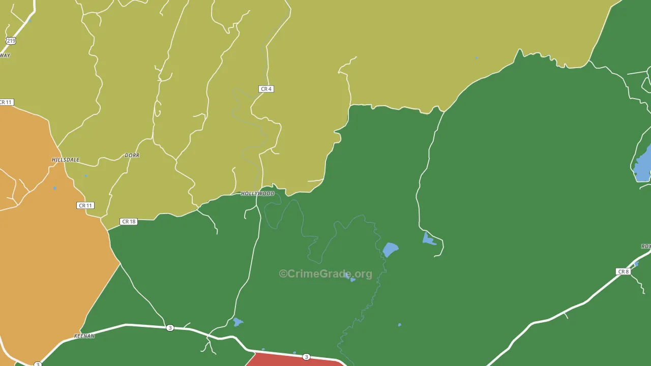 Hollywood, WV Map of Murder Rates