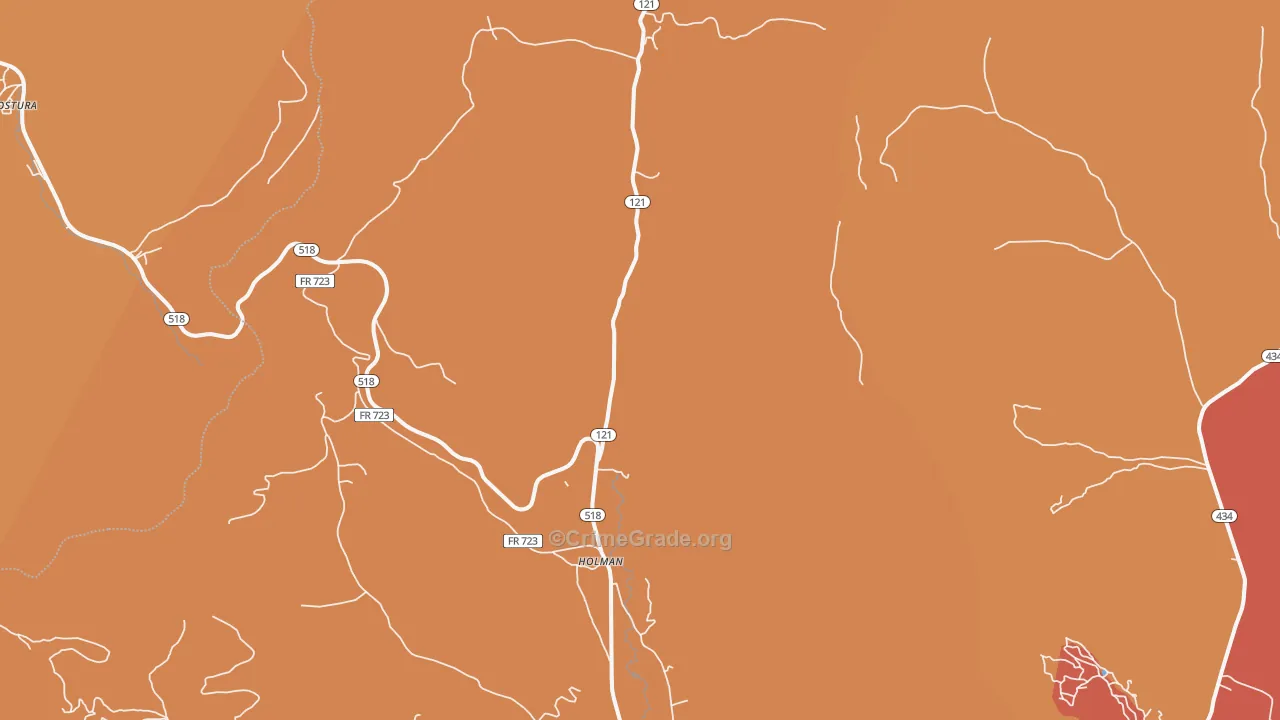 Holman, NM Map of Murder Rates