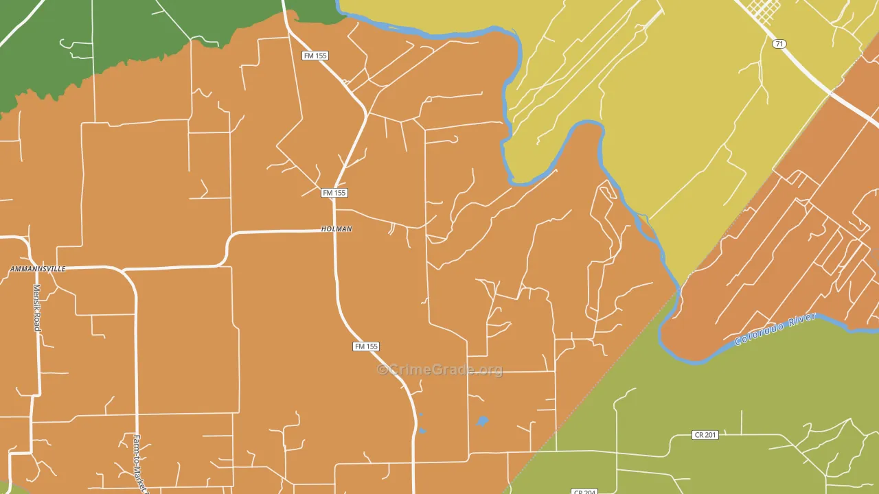 Holman, TX Map of Murder Rates