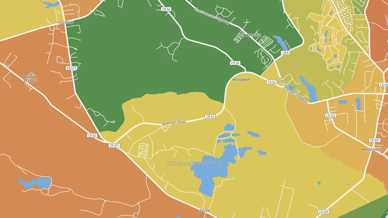 Holmansville, NJ Map of Murder Rates