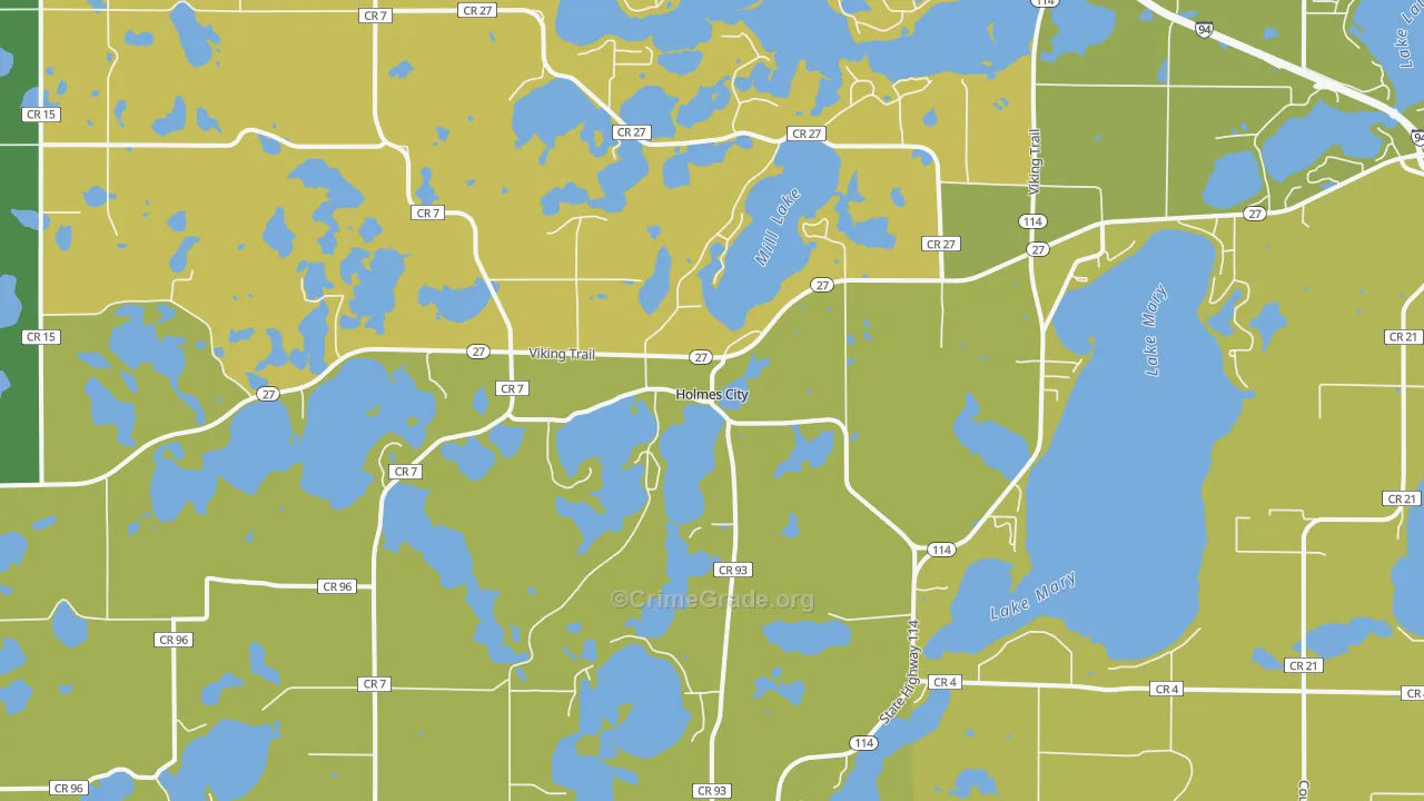 Holmes City, MN Map of Murder Rates
