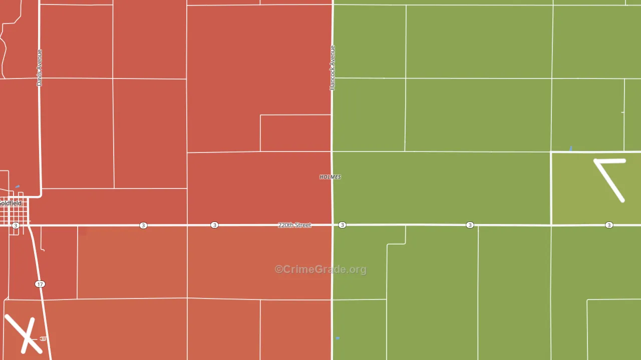 Holmes, IA Map of Murder Rates