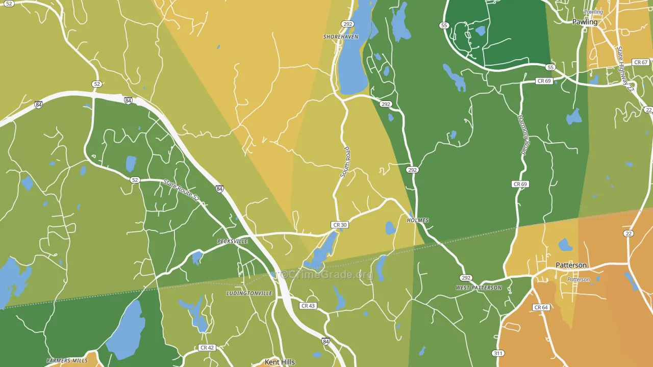 Holmes, NY Map of Murder Rates