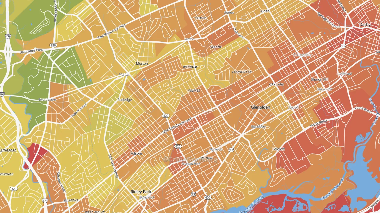 Holmes, PA Map of Murder Rates