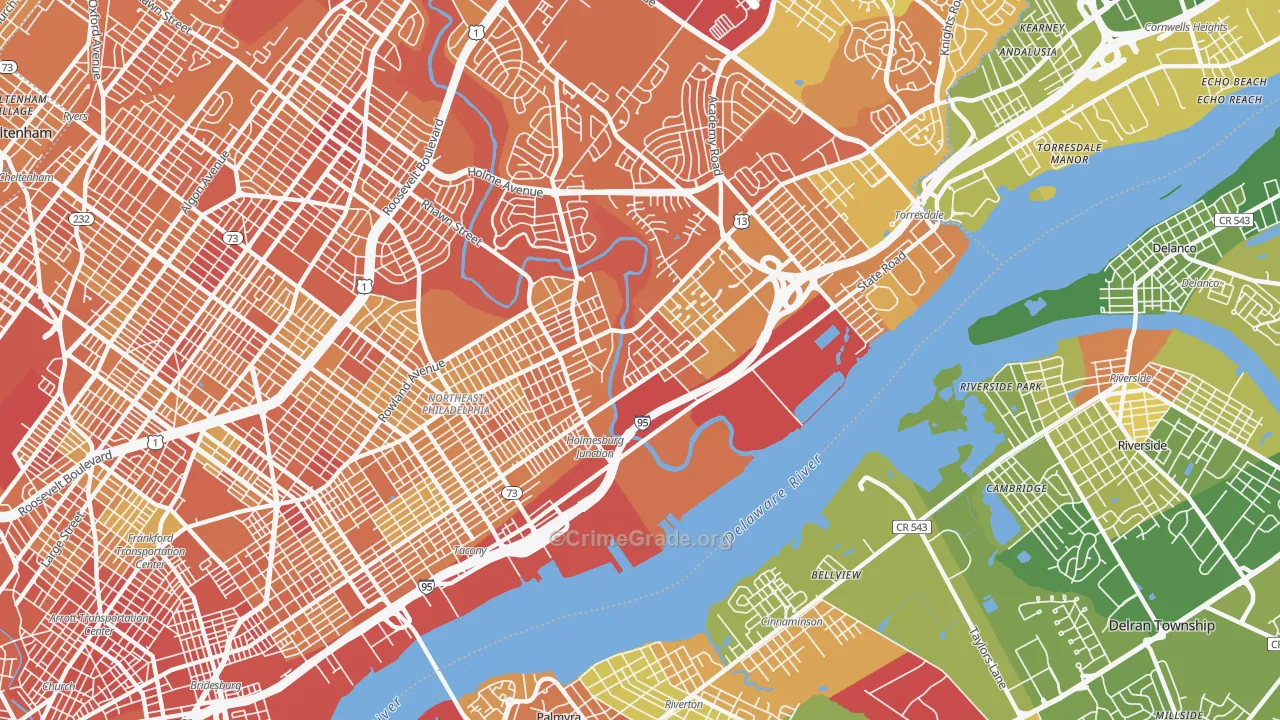 Holmesburg, Philadelphia, PA Map of Murder Rates