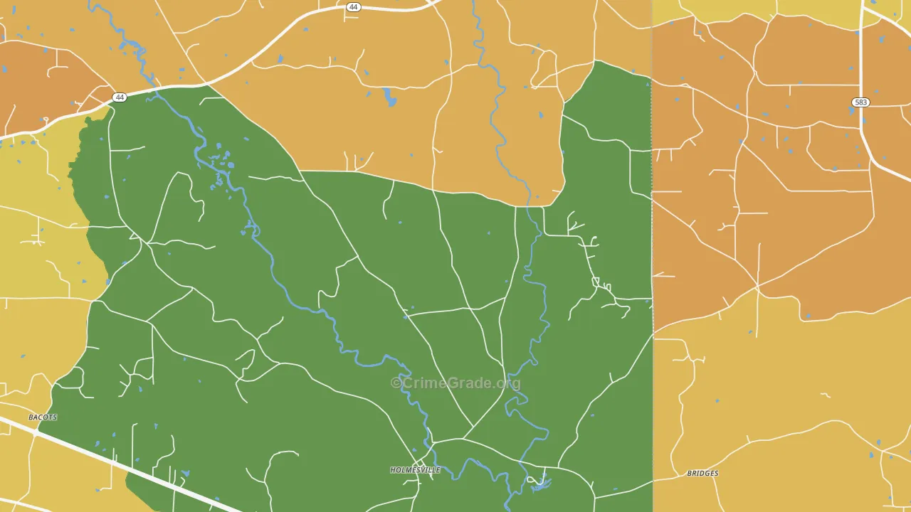 Holmesville, MS Map of Murder Rates