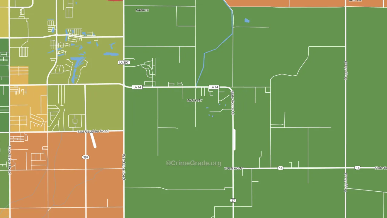 Holmwood, LA Map of Murder Rates