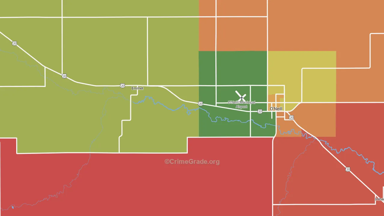 Holt County, NE Map of Murder Rates