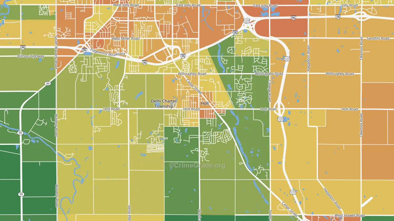 Holt, MI Map of Murder Rates