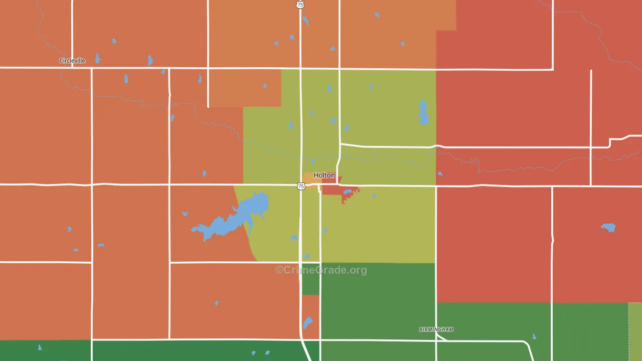 Holton, KS Map of Murder Rates