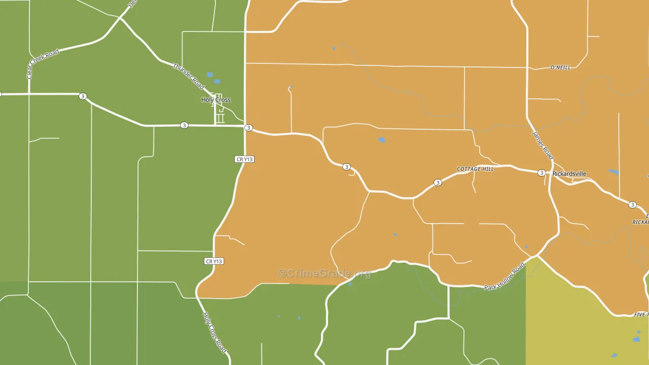Holy Cross, IA Map of Murder Rates