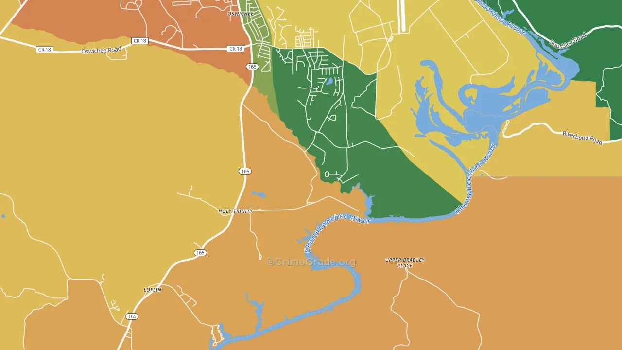 Holy Trinity, AL Map of Murder Rates