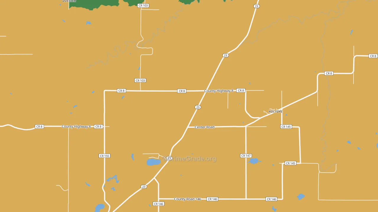 Holyoke, MN Map of Murder Rates