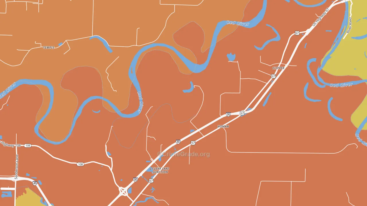 Homan, AR Map of Murder Rates