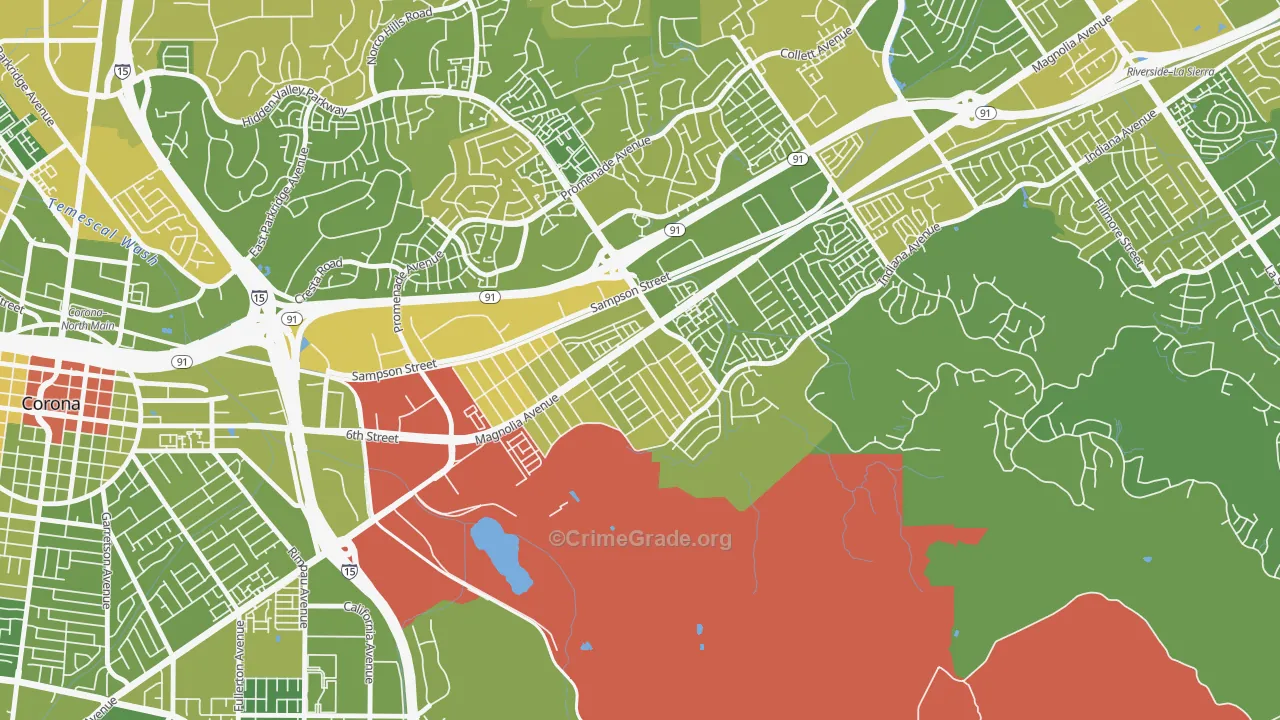 Home Gardens, Corona, CA Map of Murder Rates