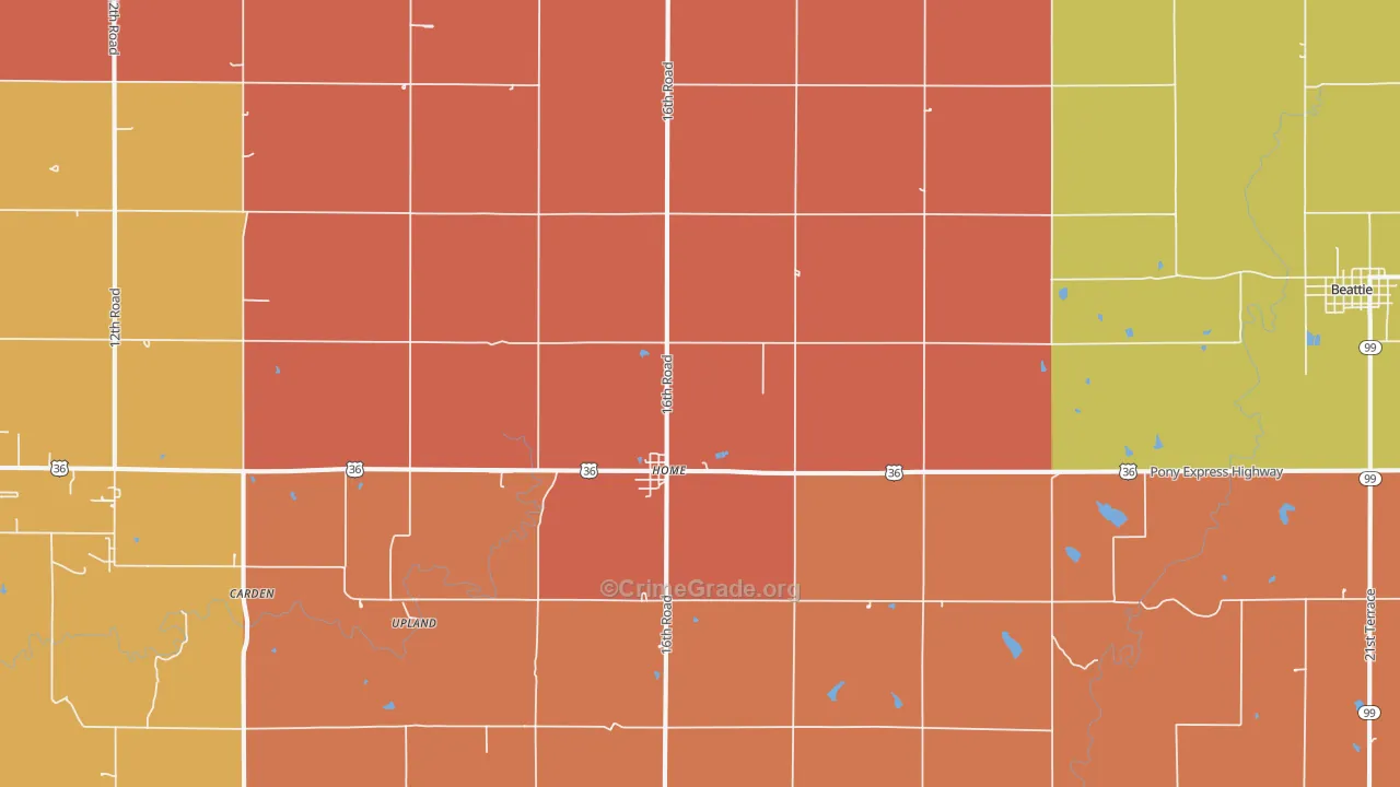 Home, KS Map of Murder Rates