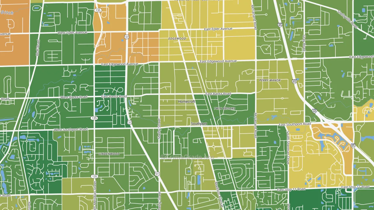 Homecroft, IN Map of Murder Rates