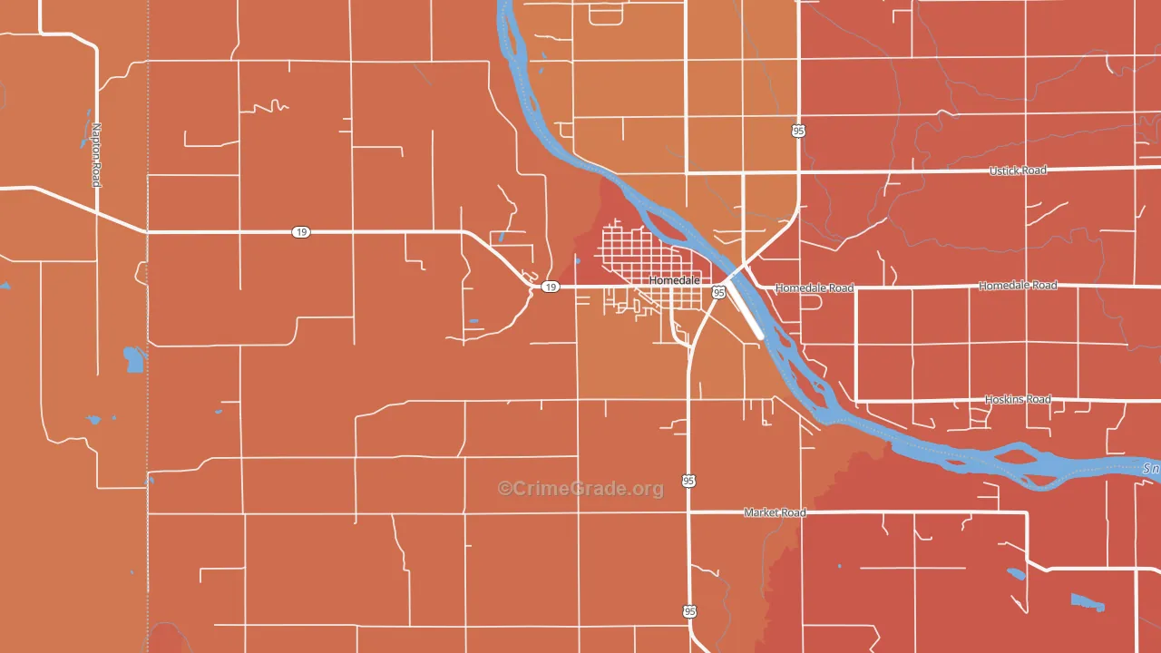 Homedale, ID Map of Murder Rates