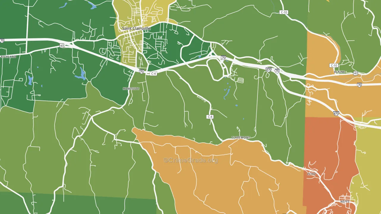 Homeside, OH Map of Murder Rates