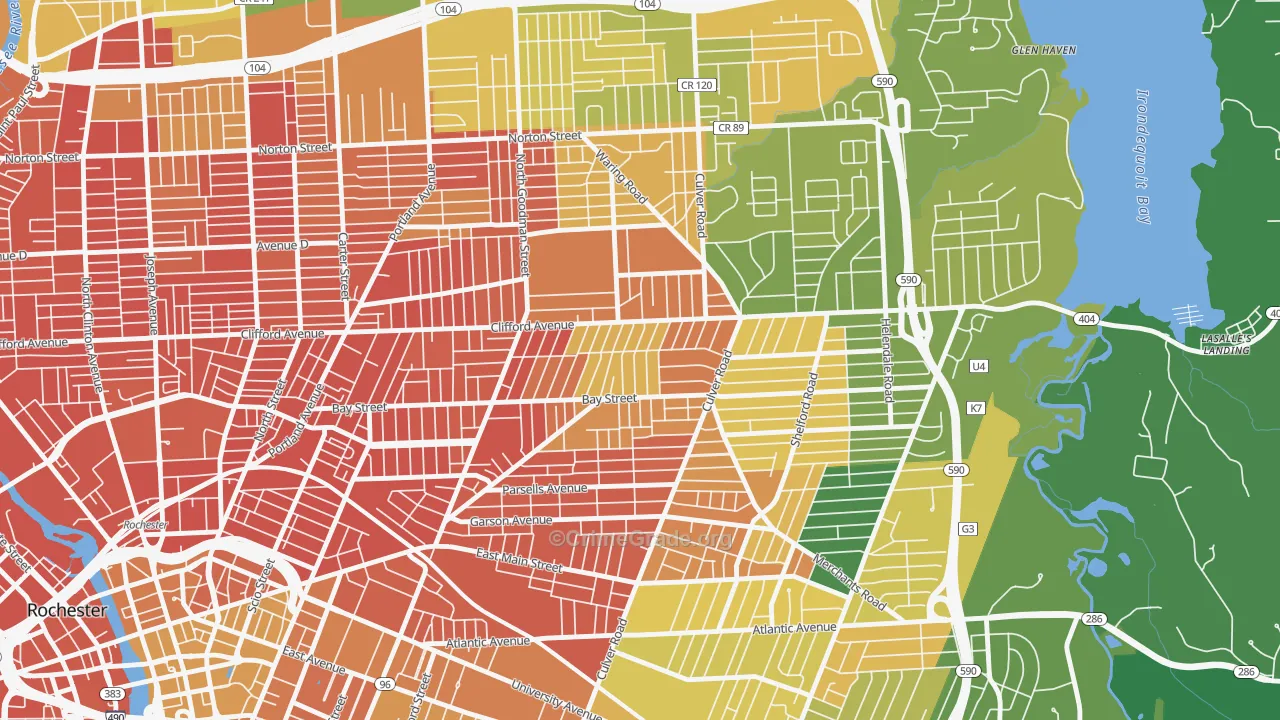 Homestead Heights, Rochester, NY Map of Murder Rates
