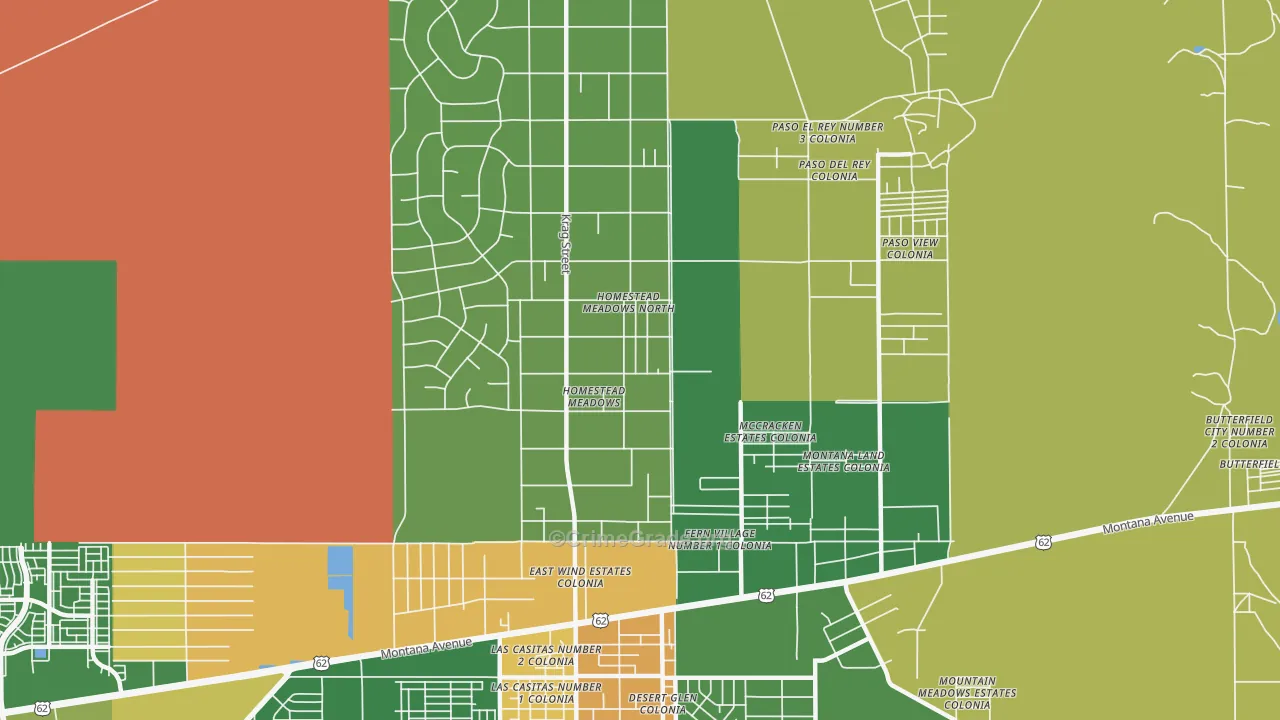 Homestead Meadows North, TX Map of Murder Rates