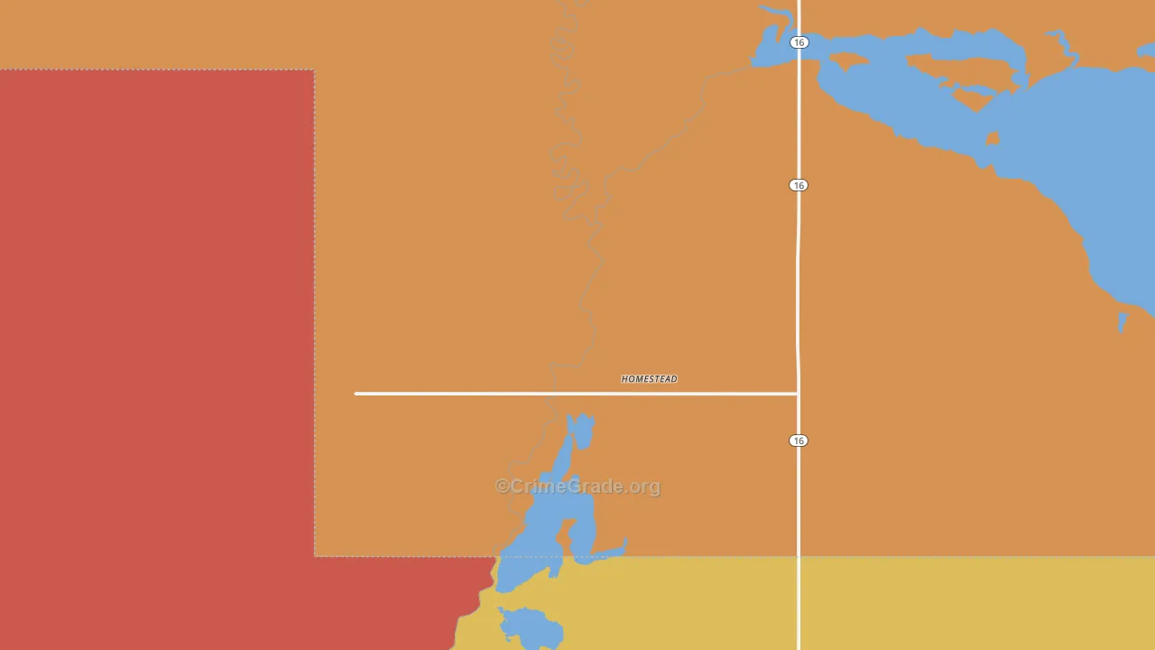 Homestead, MT Map of Murder Rates