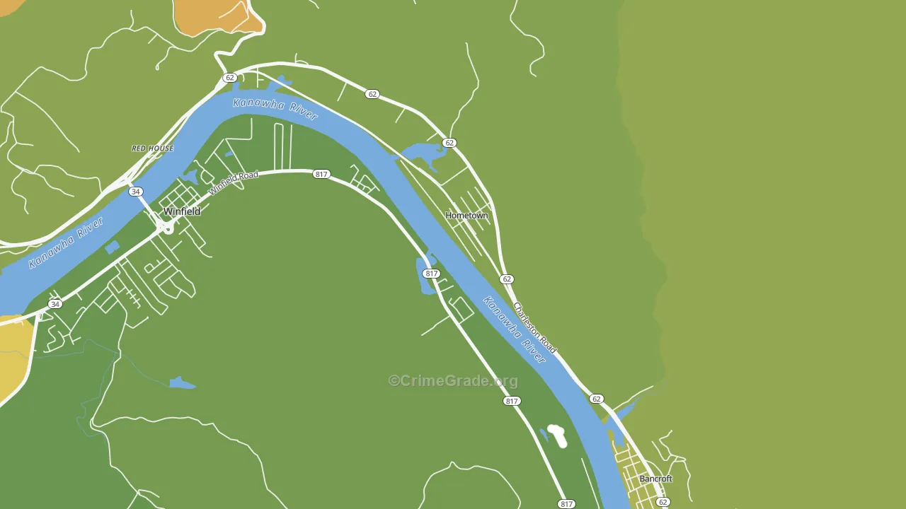 Hometown, WV Map of Murder Rates
